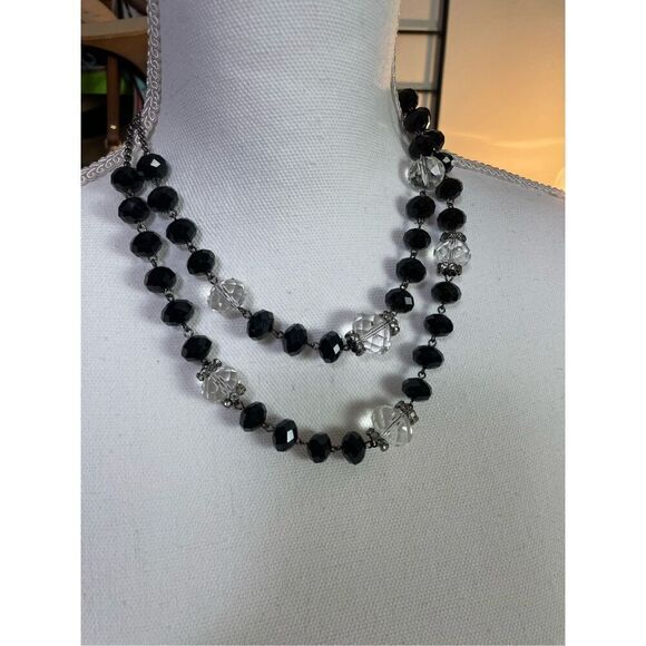 Vintage Crown Trifari Beaded Double Strand Necklace Grandma Core - Picture 5 of 9